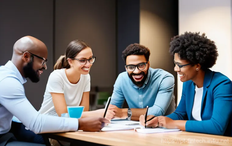 온라인 재테크 커뮤니티 - **Prompt 1: Collaborative Financial Learning in a Community**
    A diverse group of adults, ranging...