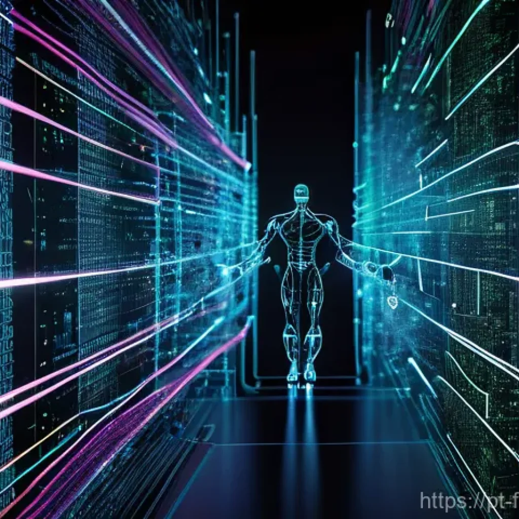 AI와 머신러닝을 활용한 주식 예측 - **Prompt:** A super-heroic, silent artificial intelligence entity, visualized as a network of glowin...