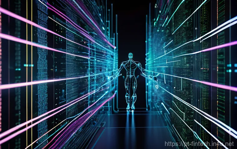 AI와 머신러닝을 활용한 주식 예측 - **Prompt:** A super-heroic, silent artificial intelligence entity, visualized as a network of glowin...