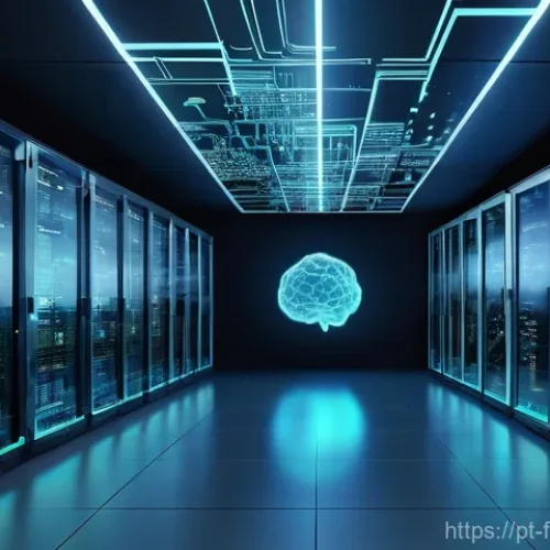 Home 20 주식 예측 소프트웨어 - **Prompt:** A futuristic, sleek server room or data center, filled with softly glowing digital finan...